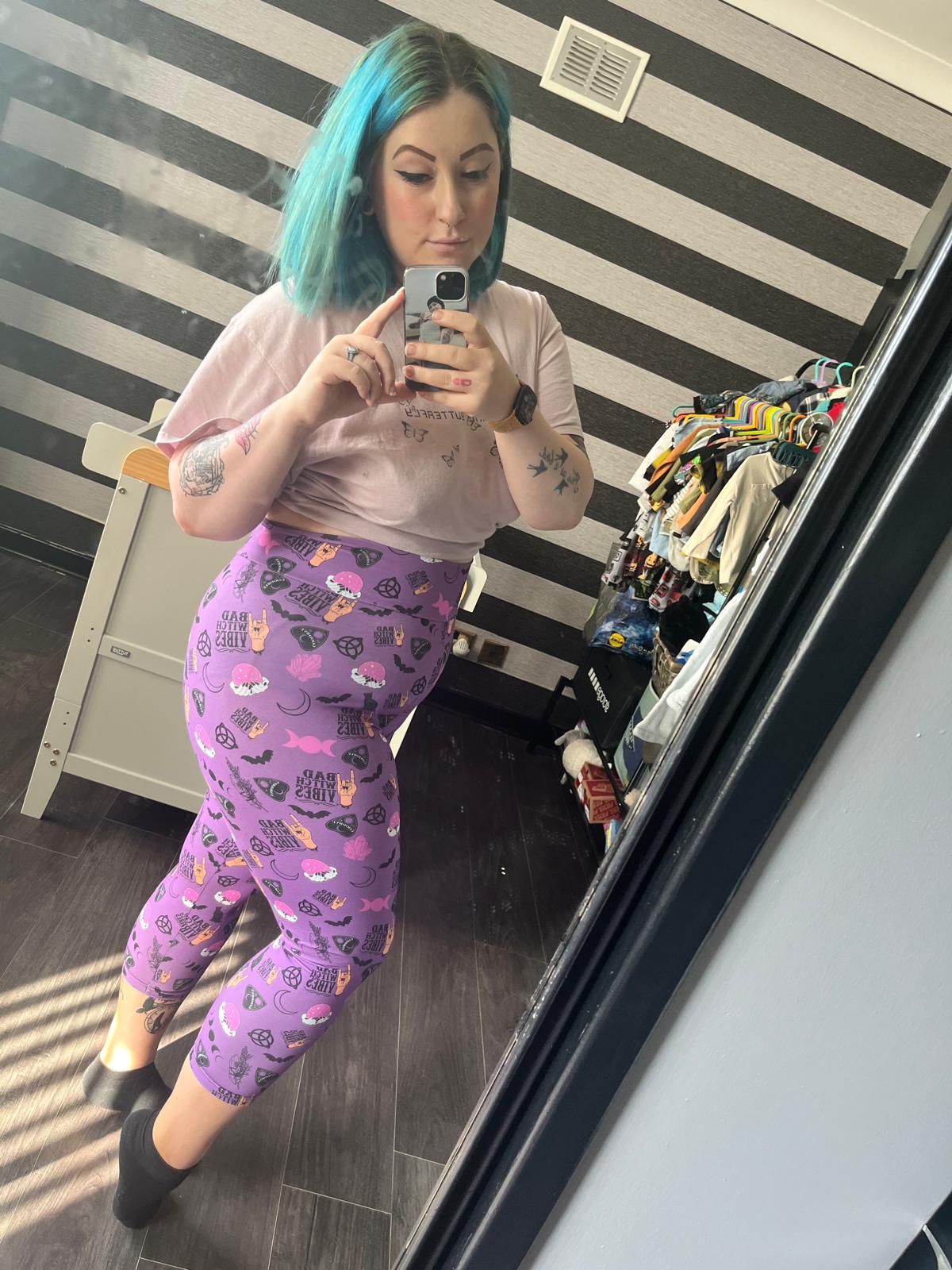 An Alt Originals customer wearing a handmade alternative capris