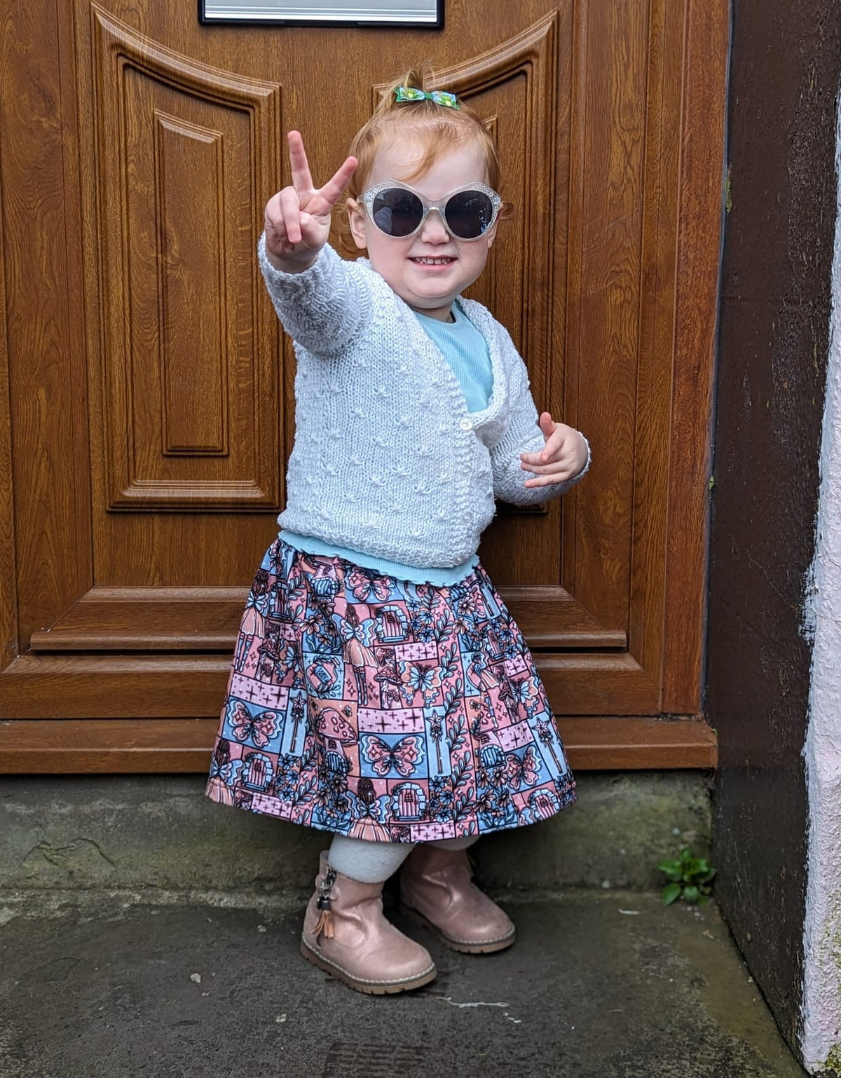 An Alt Originals customer wearing a handmade alternative basic skirt