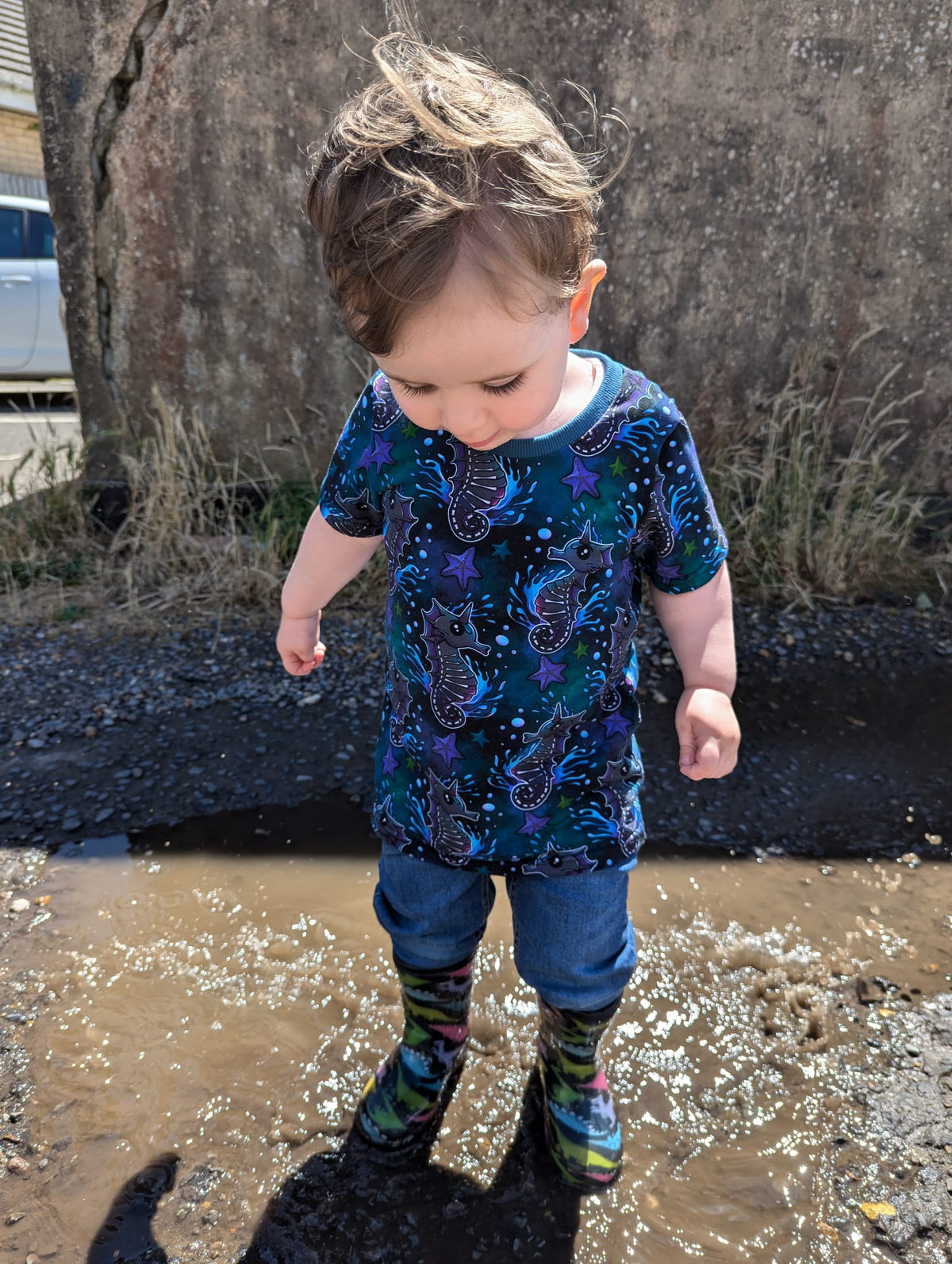 An Alt Originals customer wearing a handmade alternative basic tee