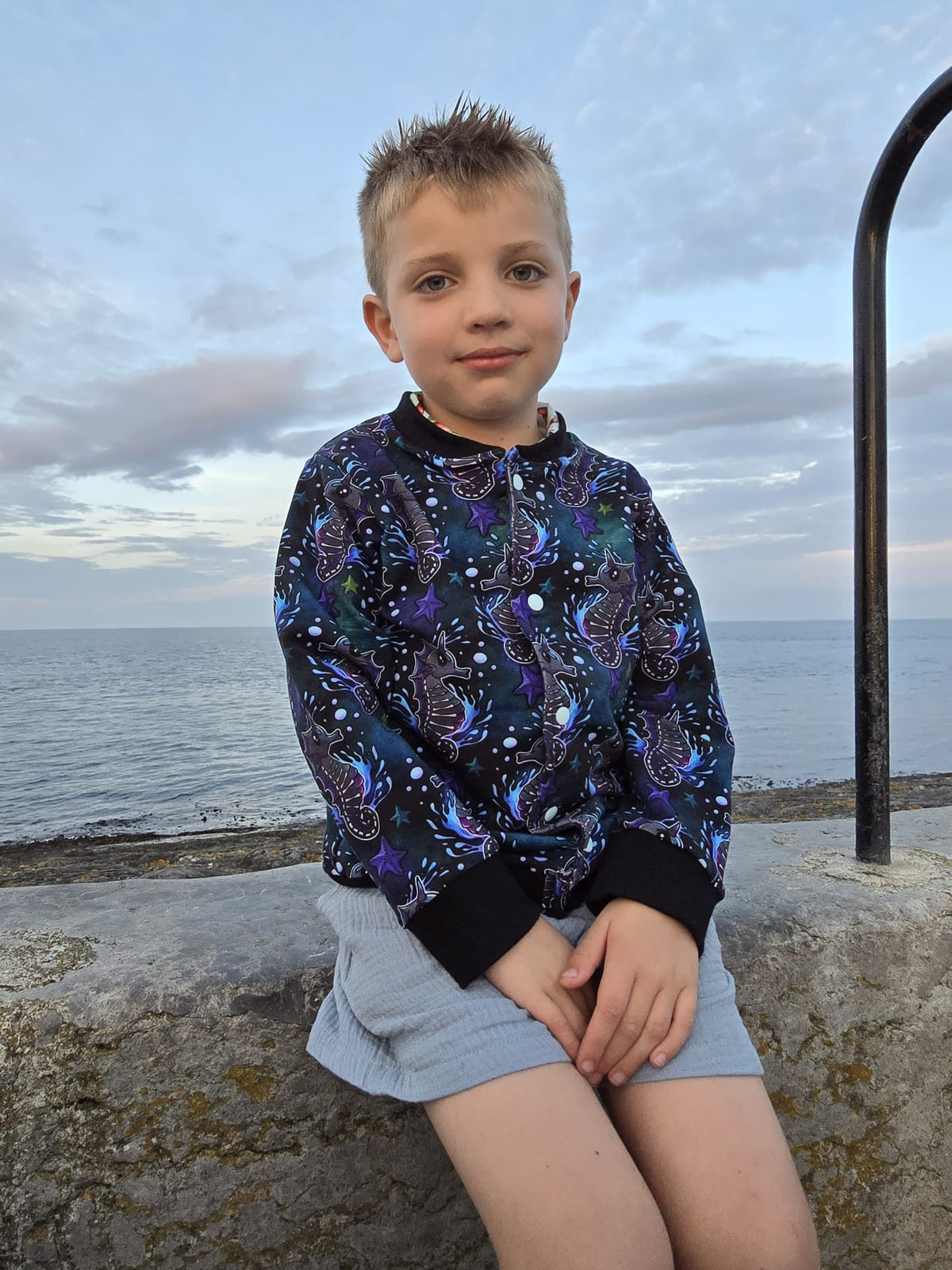 An Alt Originals customer wearing a handmade alternative bomber jacket