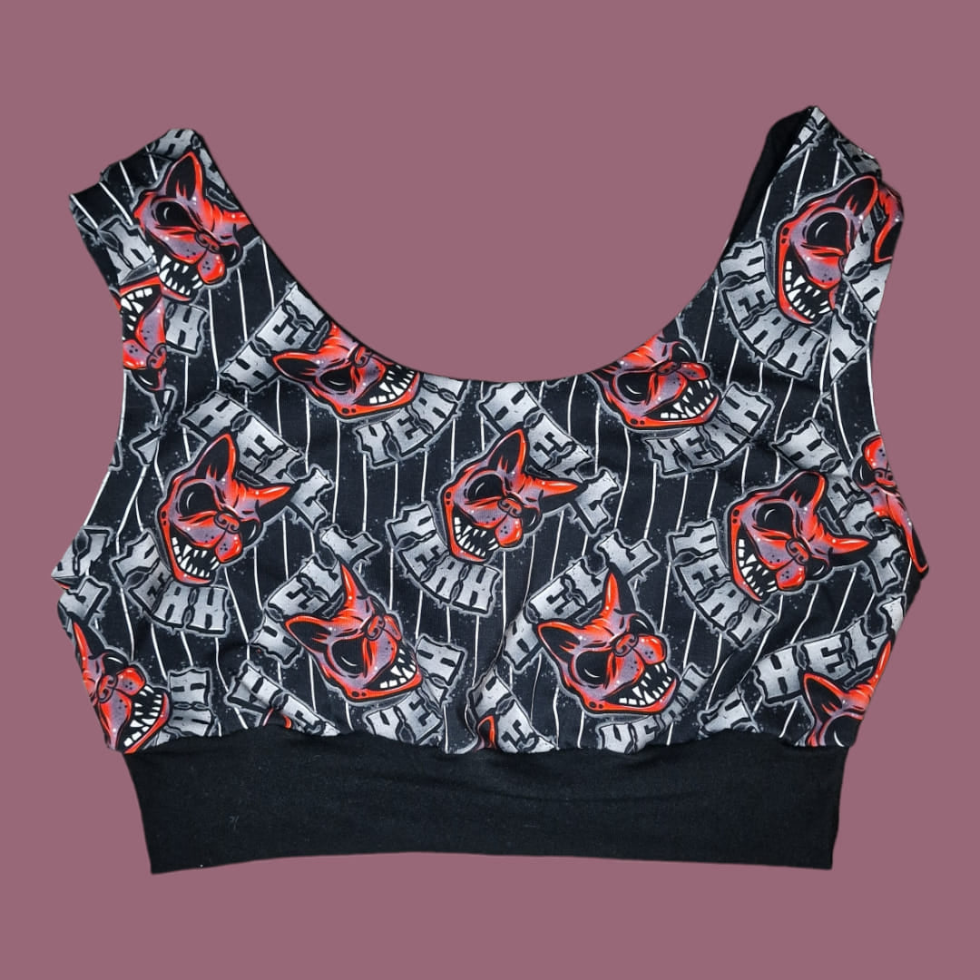 A handmade alternative bralette
