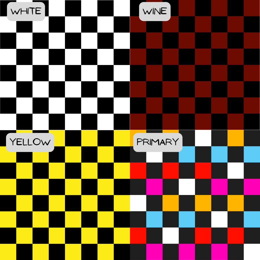 4 different check colour options