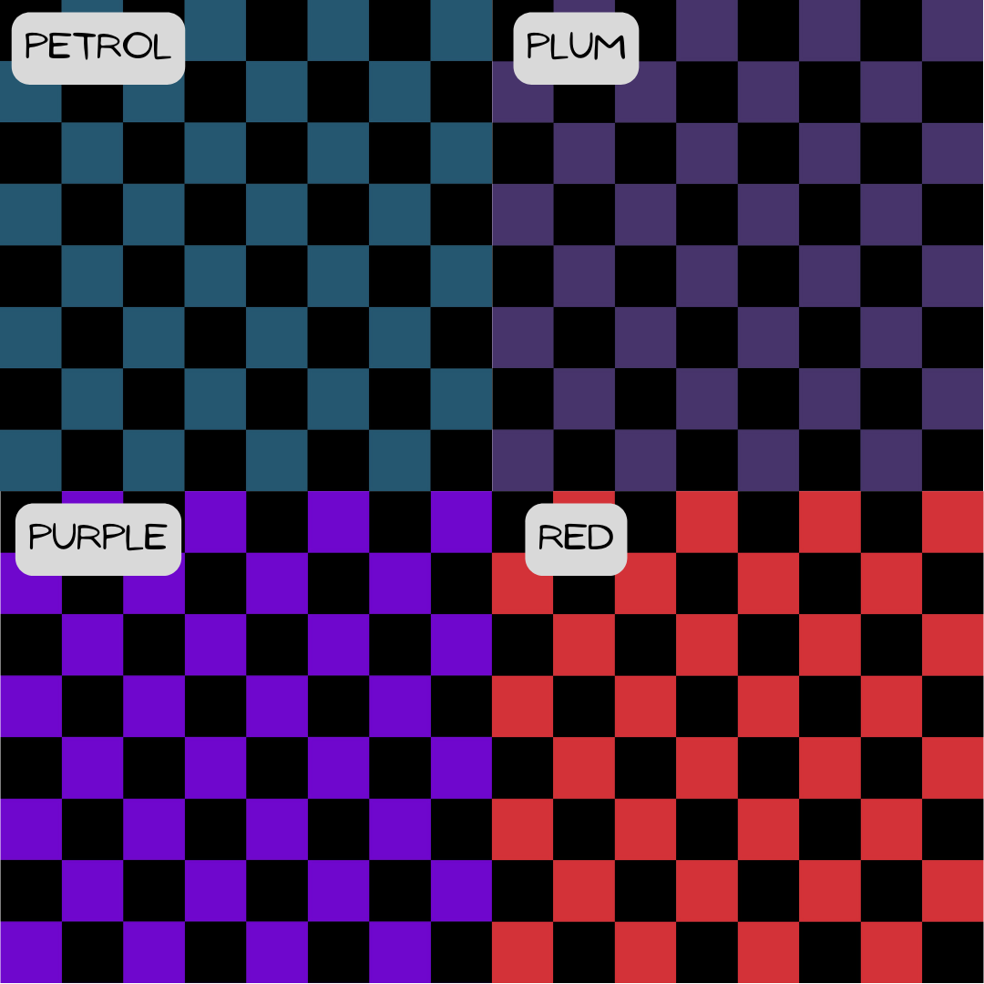 4 different check colour options
