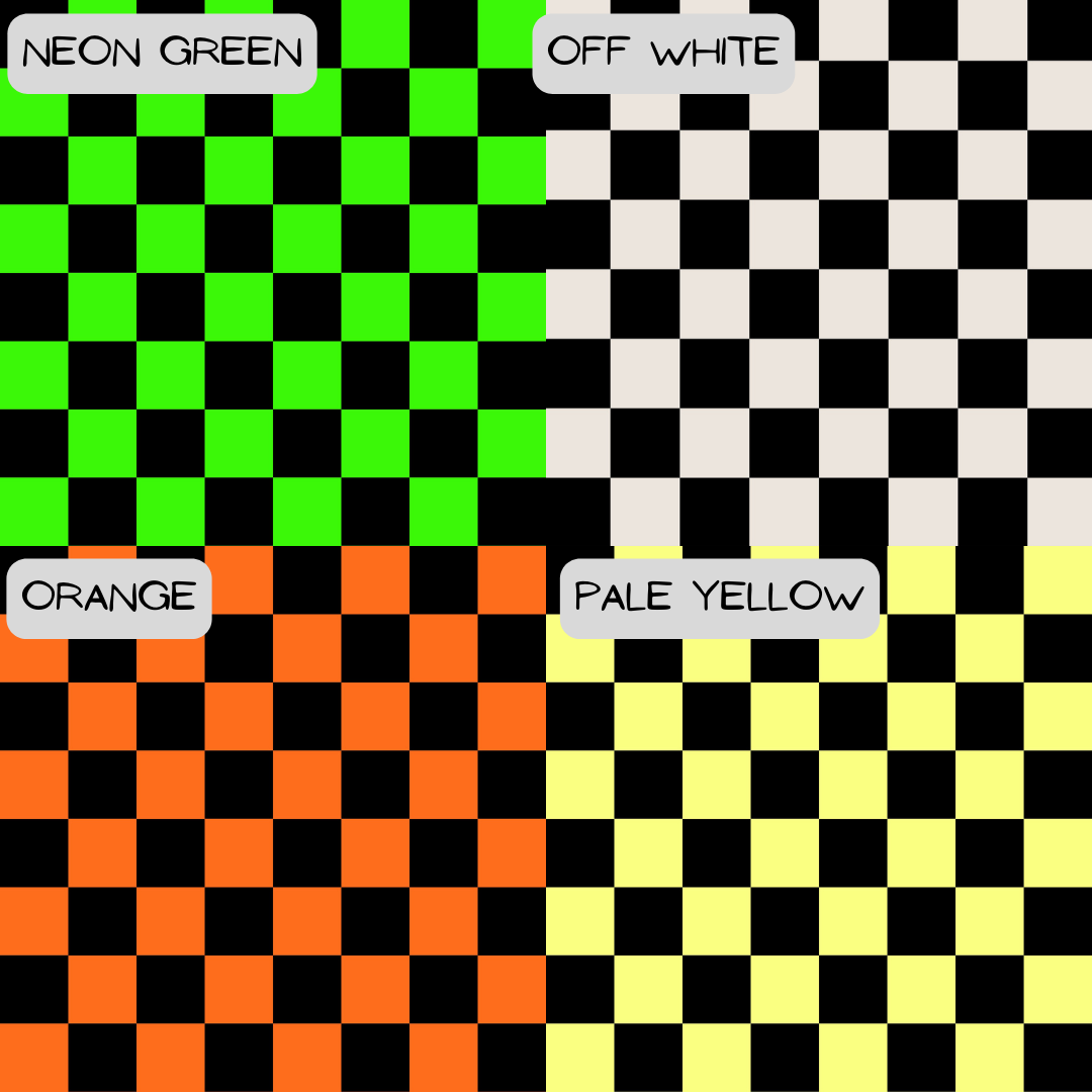 4 different bold plaid colour options