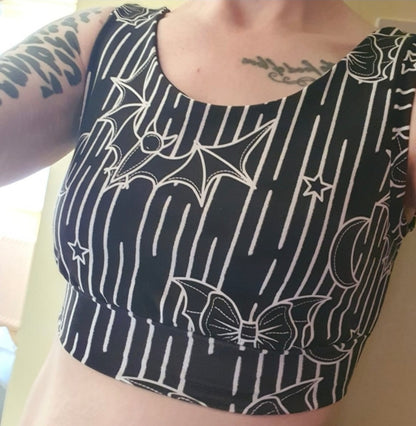 An Alt Originals customer wearing a handmade alternative fitted crop