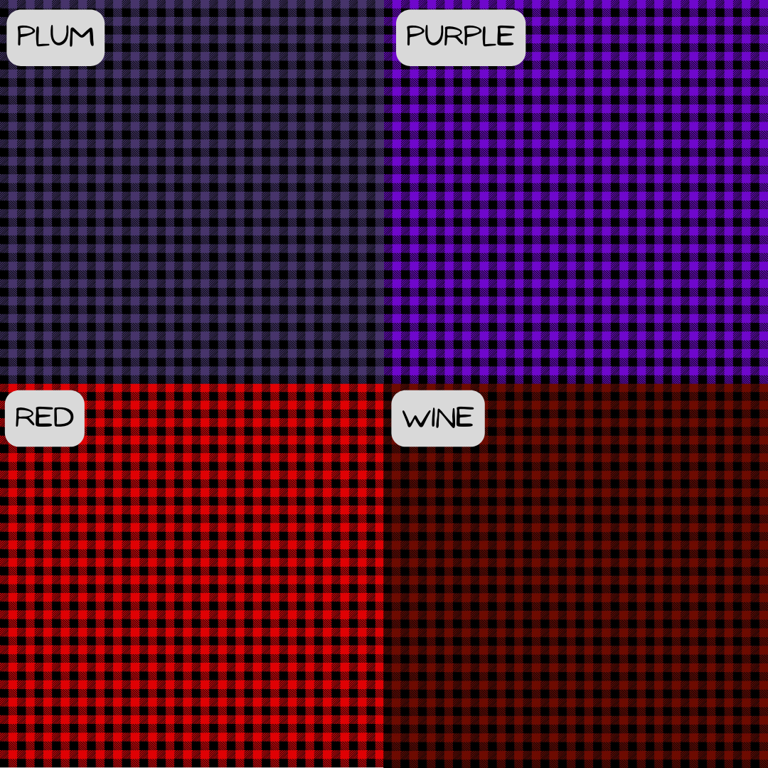 4 different Gingham colour options