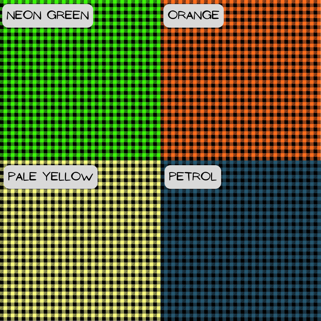 4 different Gingham colour options