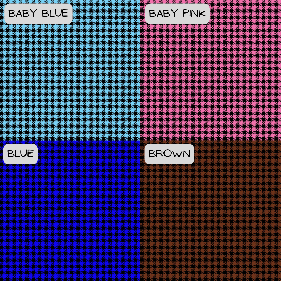 4 different Gingham colour options