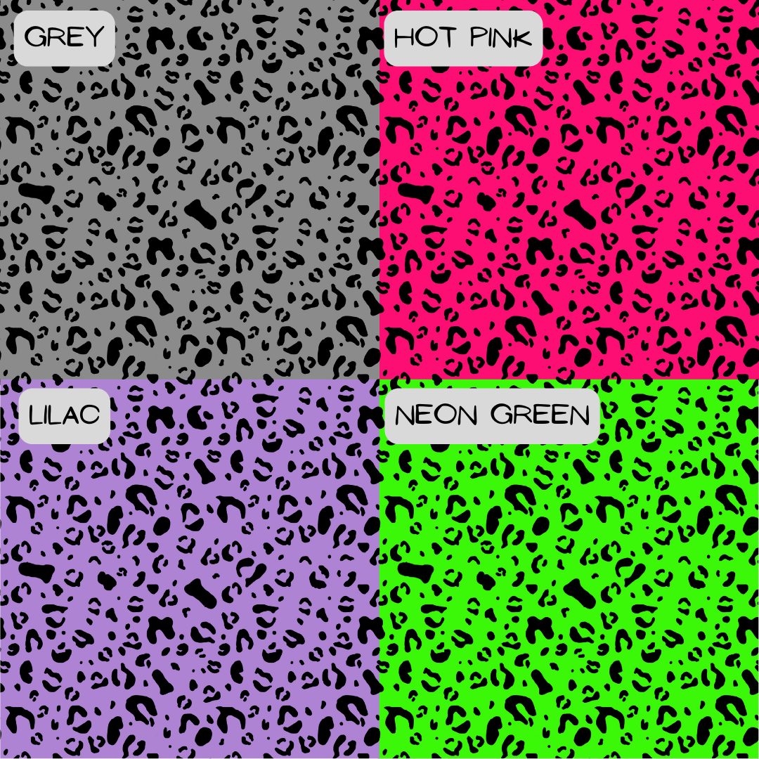 4 different leopard colour options