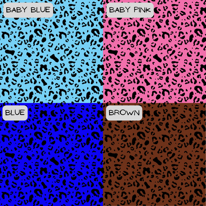 4 different leopard colour options
