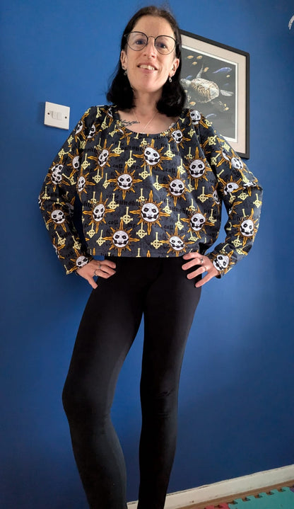 An Alt Originals customer wearing a handmade alternative oversized crop