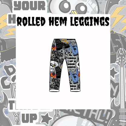 A mock-up of kid's rolled hem leggings