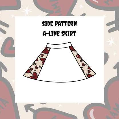 A mock-up of the side pattern A-Line skirt