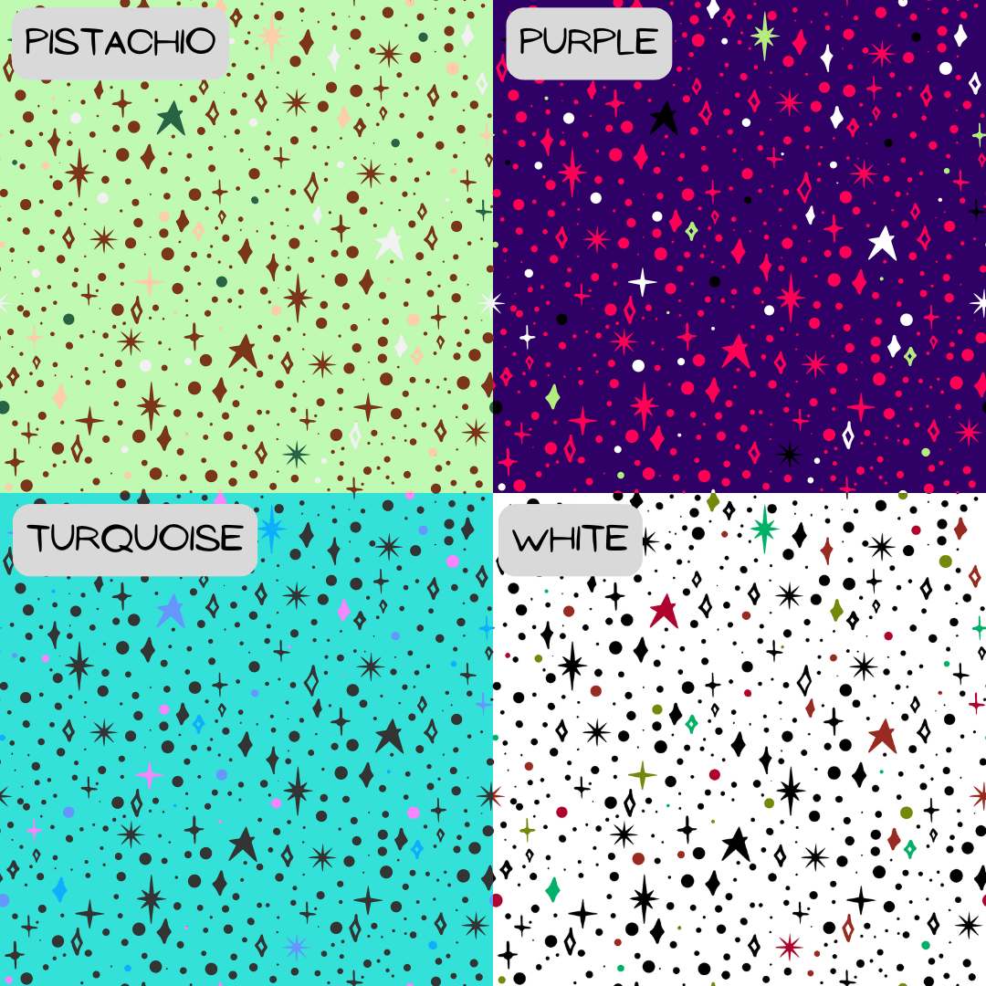 4 sketchy stars colour options