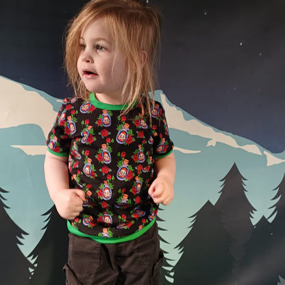 An Alt Originals customer wearing a handmade alternative sweater tee