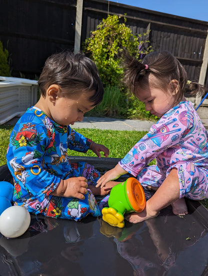 Two Alt Originals customer wearing a handmade alternative swim sets