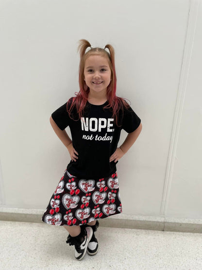 An Alt Originals customer wearing a handmade alternative twirly skirt